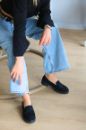 Düz Taban Süet Kadın Loafer  SİYAH