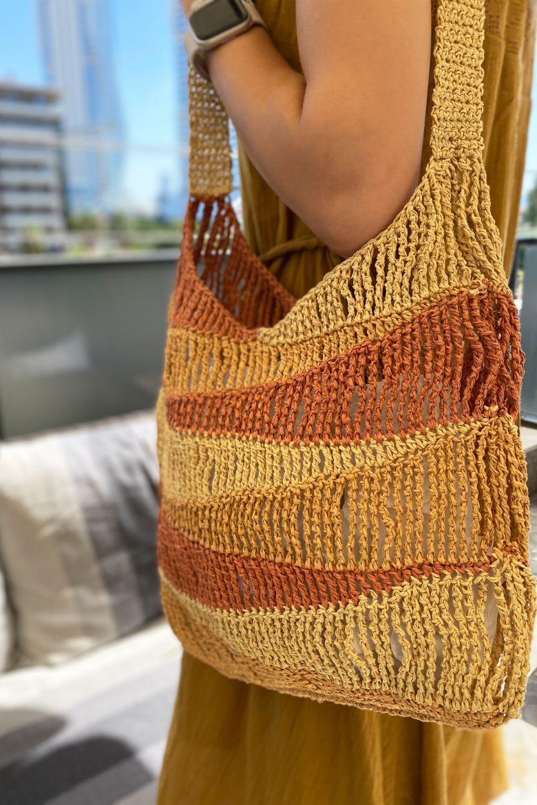 Kağıt Ip Örgü Özel Tasarım El Çantası  HASIR resmi