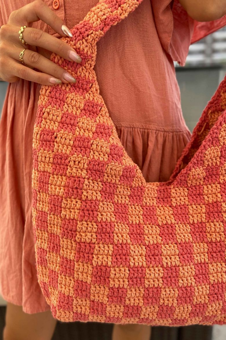 Makrome Ip Damalı Özel Tasarım Çanta  NAR ÇİÇEĞİ SOMON resmi