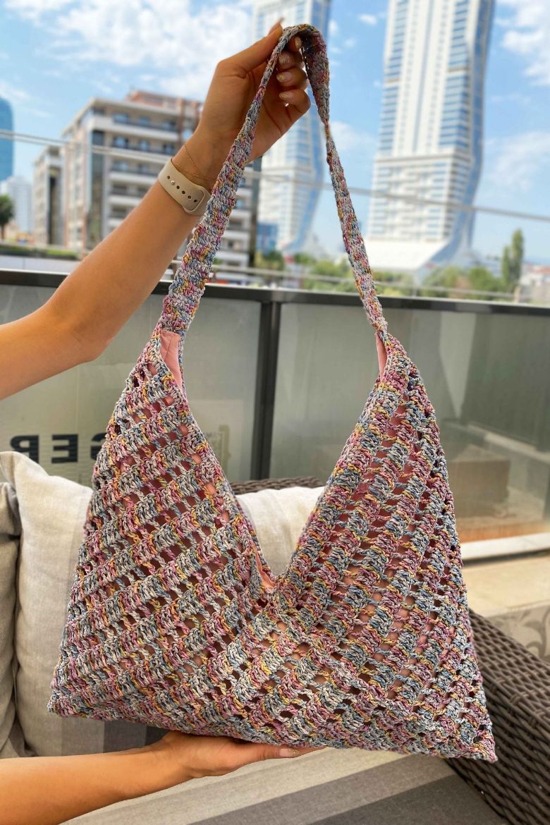 Batik Kağıt Ip Zarf Model Çanta  RENKLİ resmi