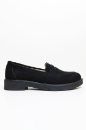Düz Taban Süet Kadın Loafer  SİYAH