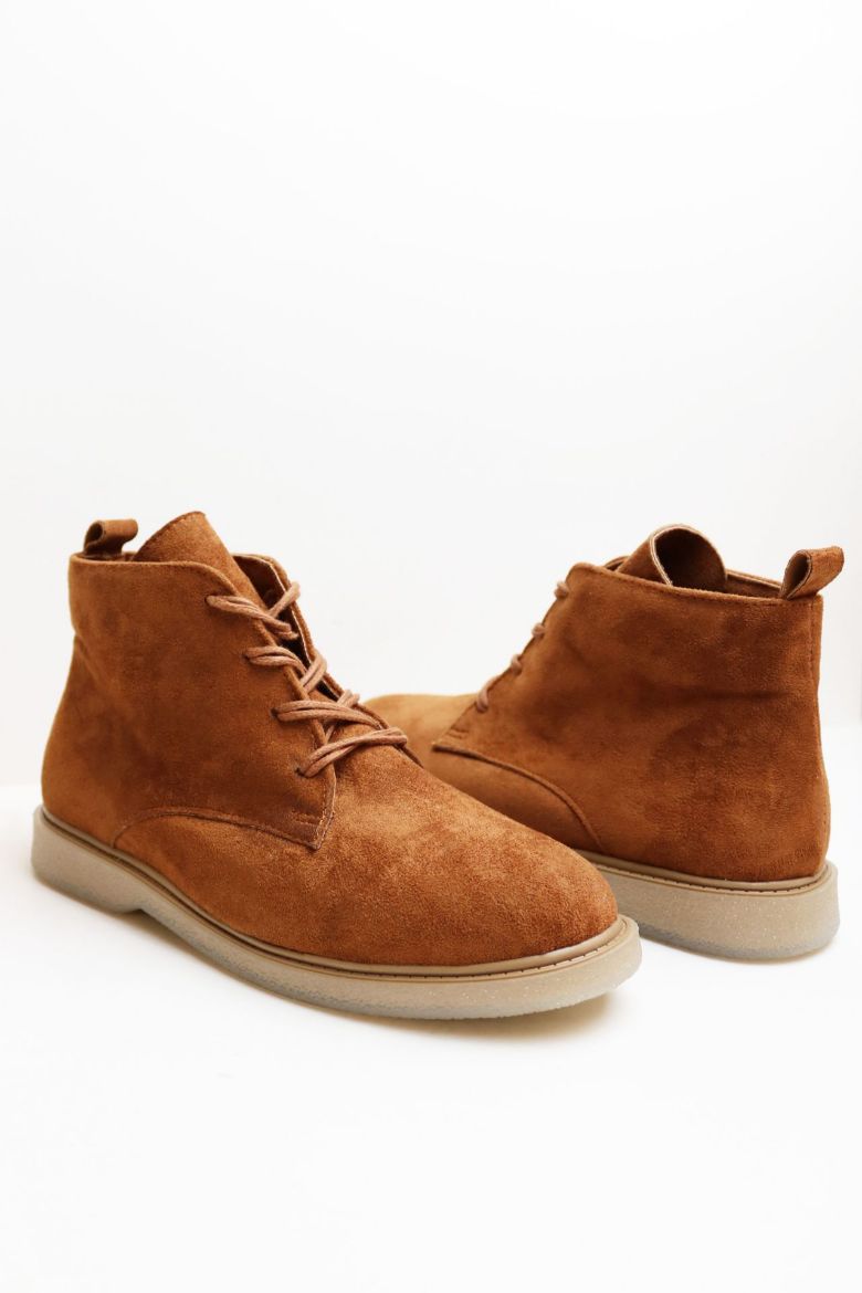 Bağcıklı Düz Taban Bilek Boy Kadın Bot  TABA SÜET resmi