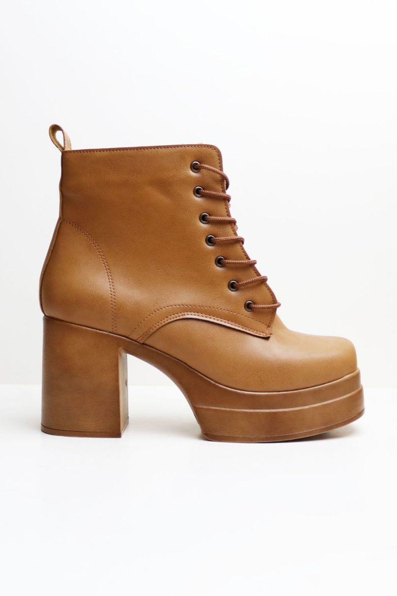 Bağcıklı Platform Kalın Topuklu Kadın Bot  TABA resmi