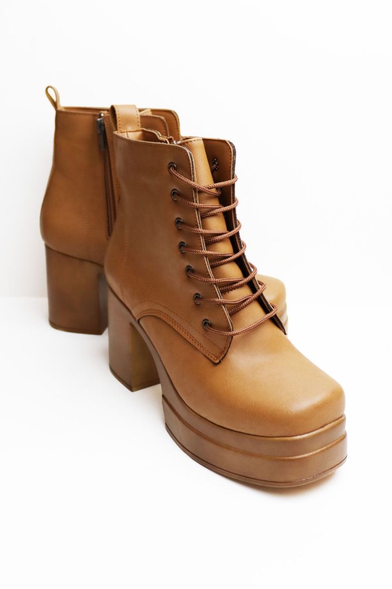 Bağcıklı Platform Kalın Topuklu Kadın Bot  TABA resmi