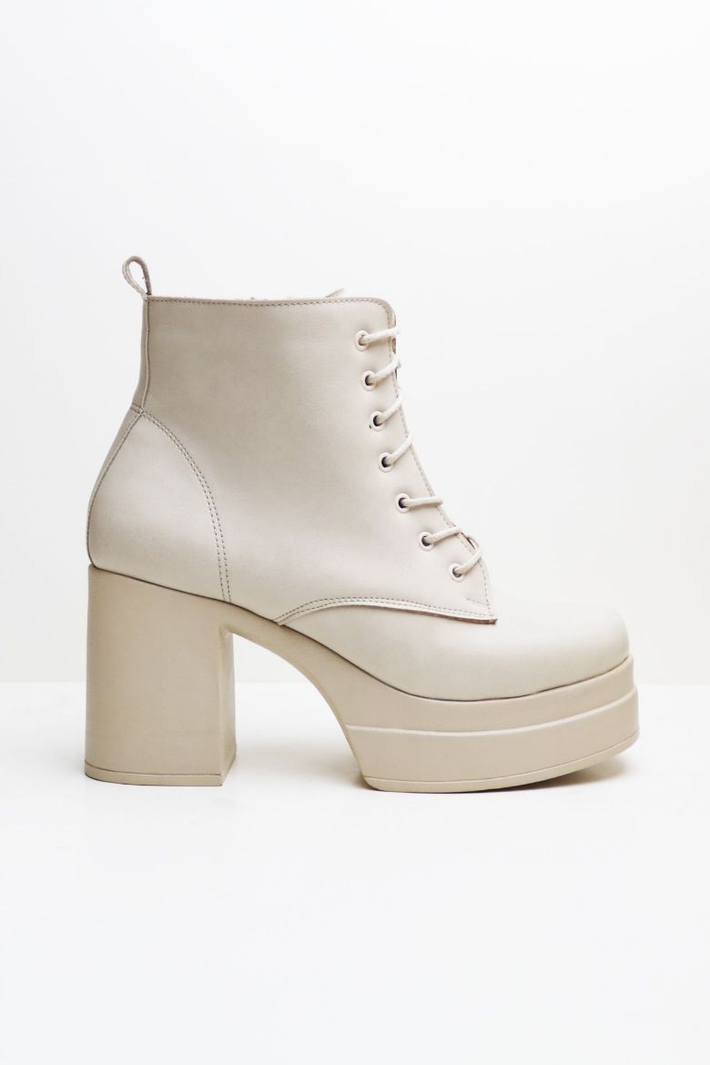 Bağcıklı Platform Kalın Topuklu Kadın Bot  TEN  resmi