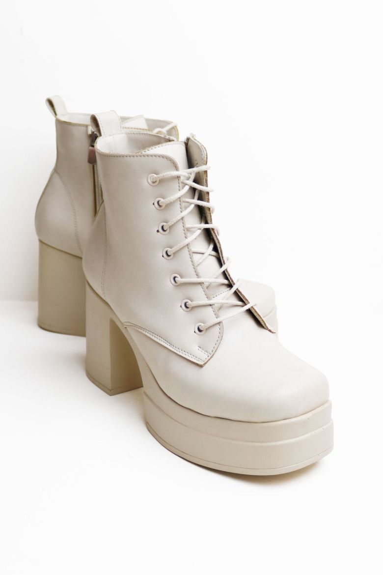 Bağcıklı Platform Kalın Topuklu Kadın Bot  TEN  resmi