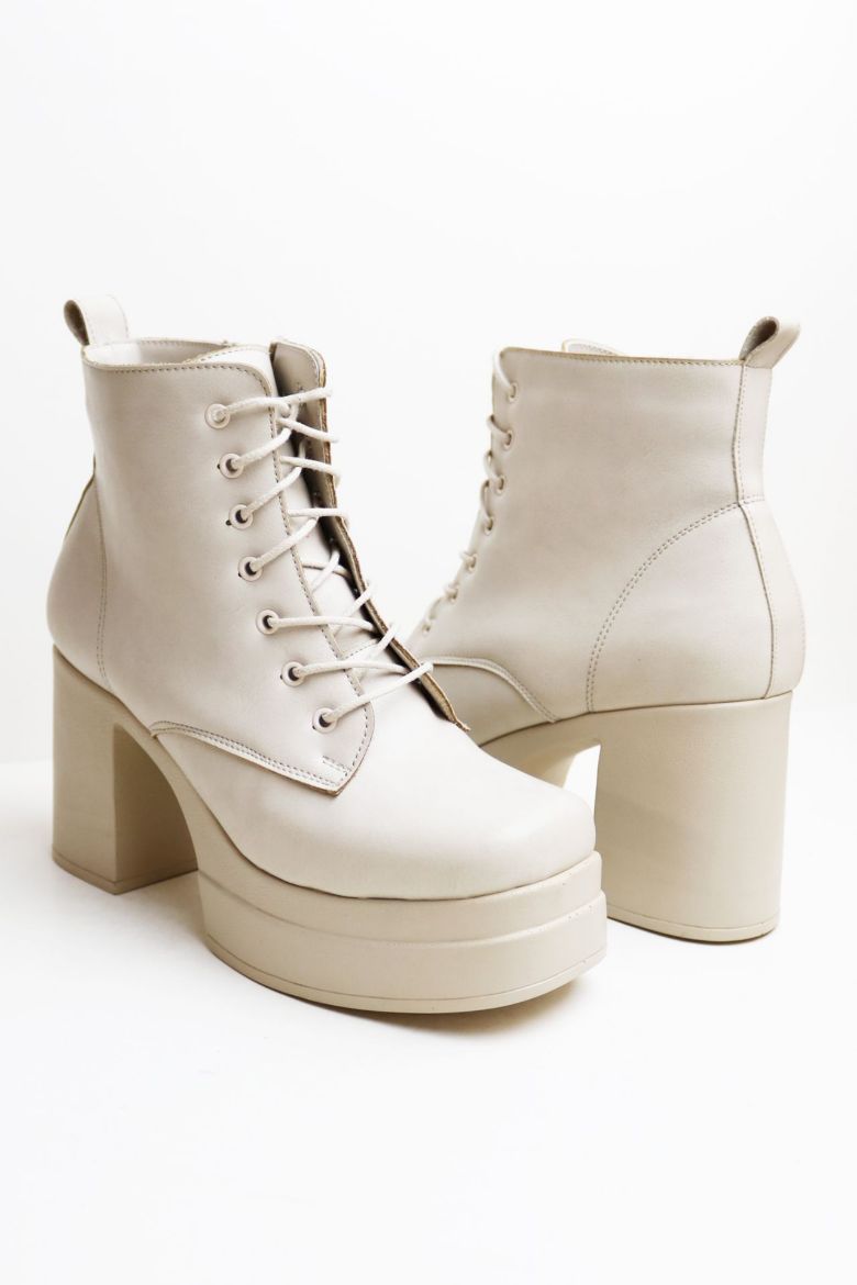 Bağcıklı Platform Kalın Topuklu Kadın Bot  TEN  resmi