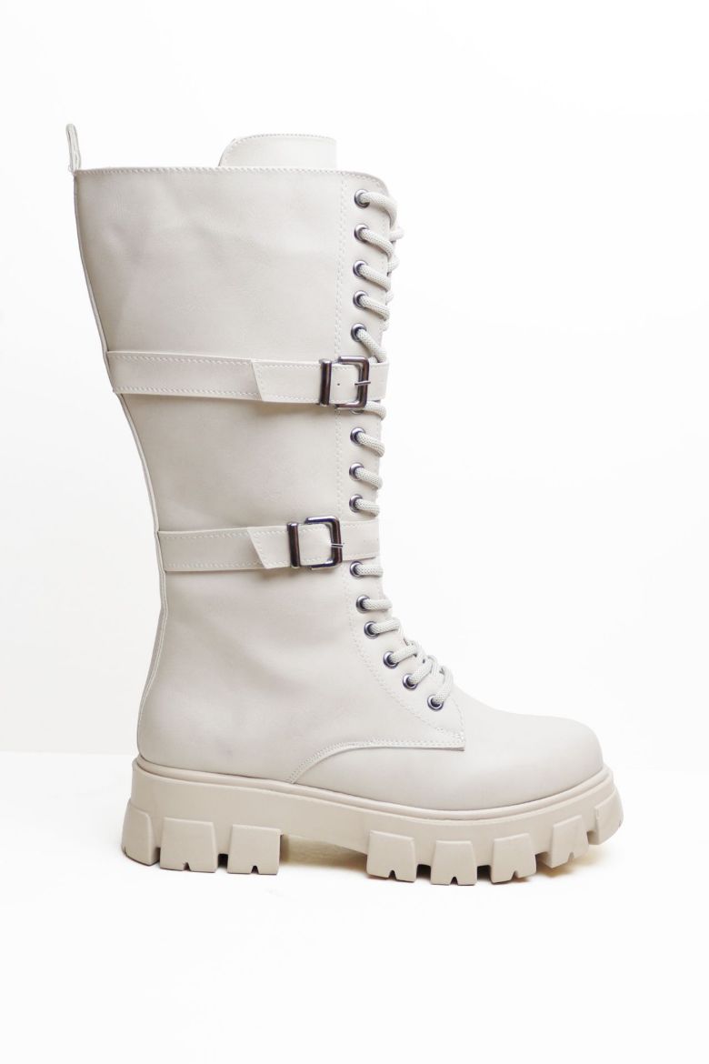 Kemer Detaylı Kalın Taban Bağcıklı Kadın Postal  TEN  resmi