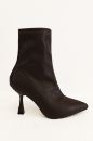 Sivri Burun Kadeh Topuk Cilt Kadın Bot  KAHVE