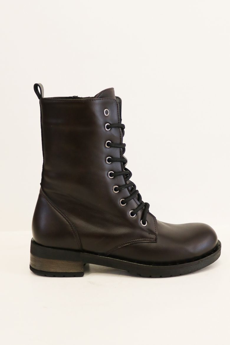 Bağcık Detaylı Cilt Postal  KAHVE resmi